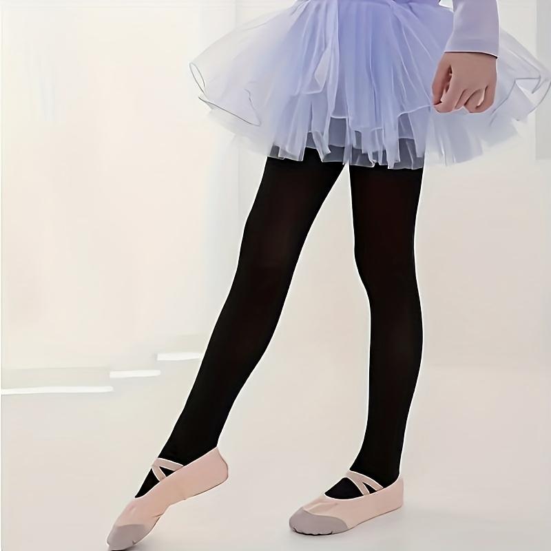 Random 4 pairs of girls' soft solid color ballet pantyhose, all four classic solid colors are versatile and practical, perfectly matching with outfits. Fit to the body without leaving any marks, ensuring a comfortable experience all day long