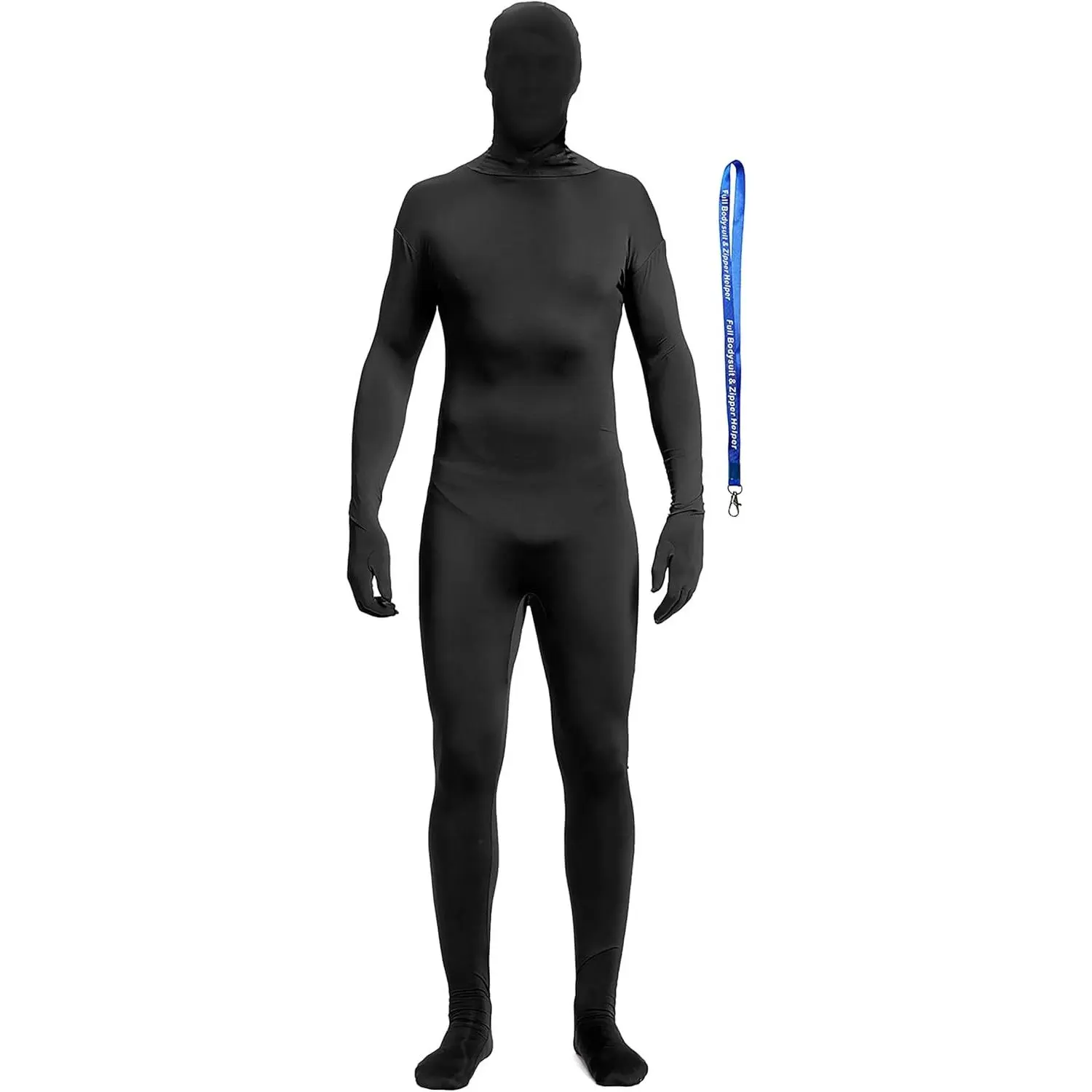 Unisex Spandex Stretch Zentai Bodysuit with Zipper Helper, Adult Disappearing Man Costume Full Body Suit(Gift)