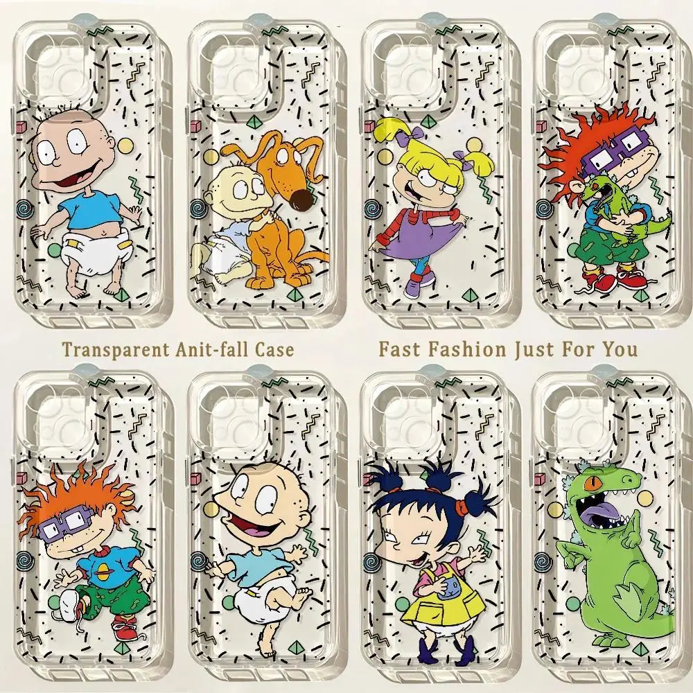 HOT Cartoon Cute R-Rugrats Phone Case for iPhone 17 Pro Max Air 16 15 14 13 12 11 Pro Max Plus & Samsung Galaxy S26 Ultra S25 S24 S23 S22 S21 Plus Shockproof Protection Phone Cases, Comfort Grip TPU Phone Cover, Ideal Gifts for Valentine, Birthday