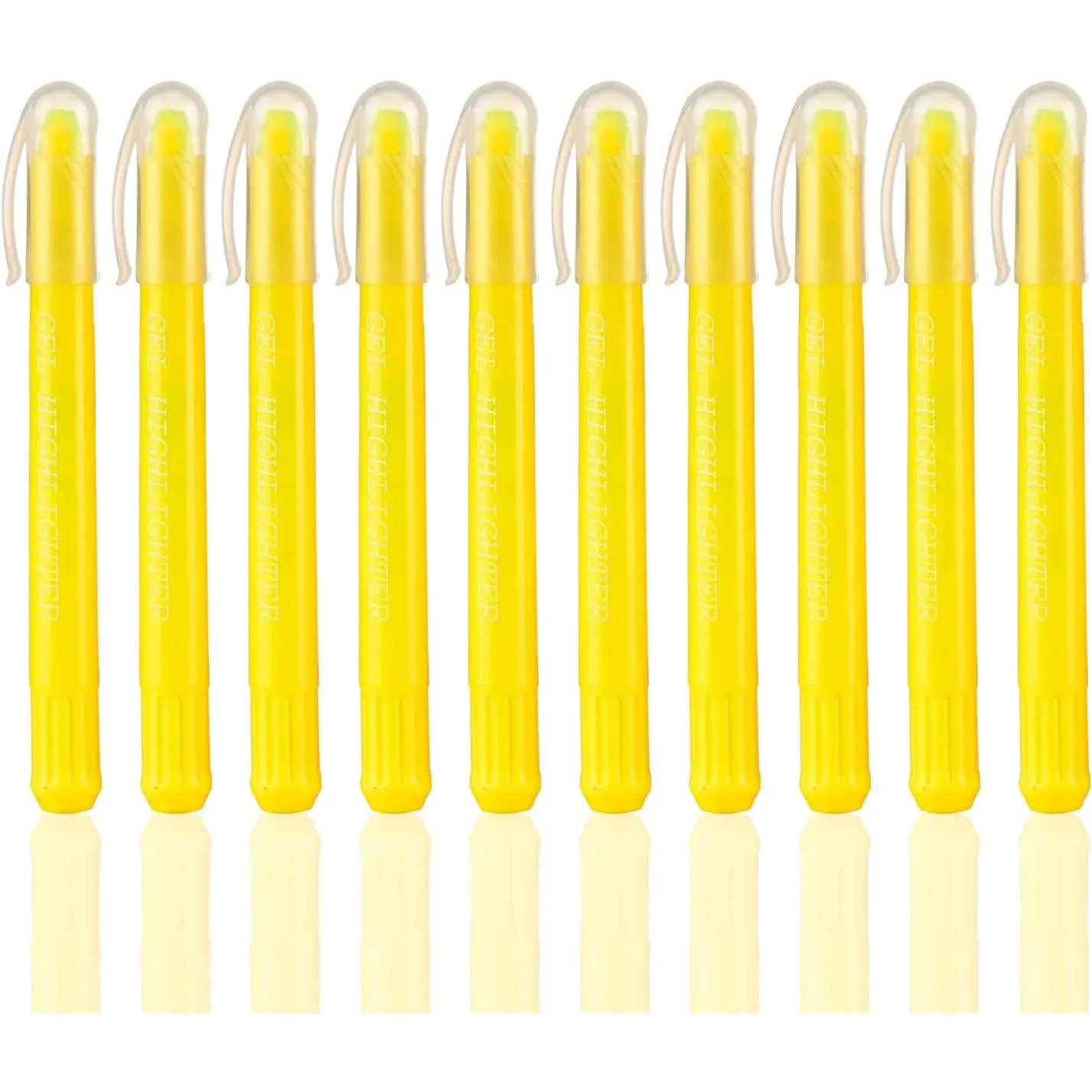 -  Highlighters No Bleed, Gel Highlighters,  Markers for Nurse Study Journaling Supplies Pack of 10 Yellow