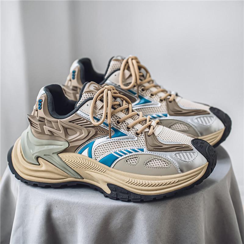2026 New Thick-Soled Height-Increasing Dad Shoes for Men, Mesh Sports Shoes, Casual Mech-Style Men's Shoes, Trendy