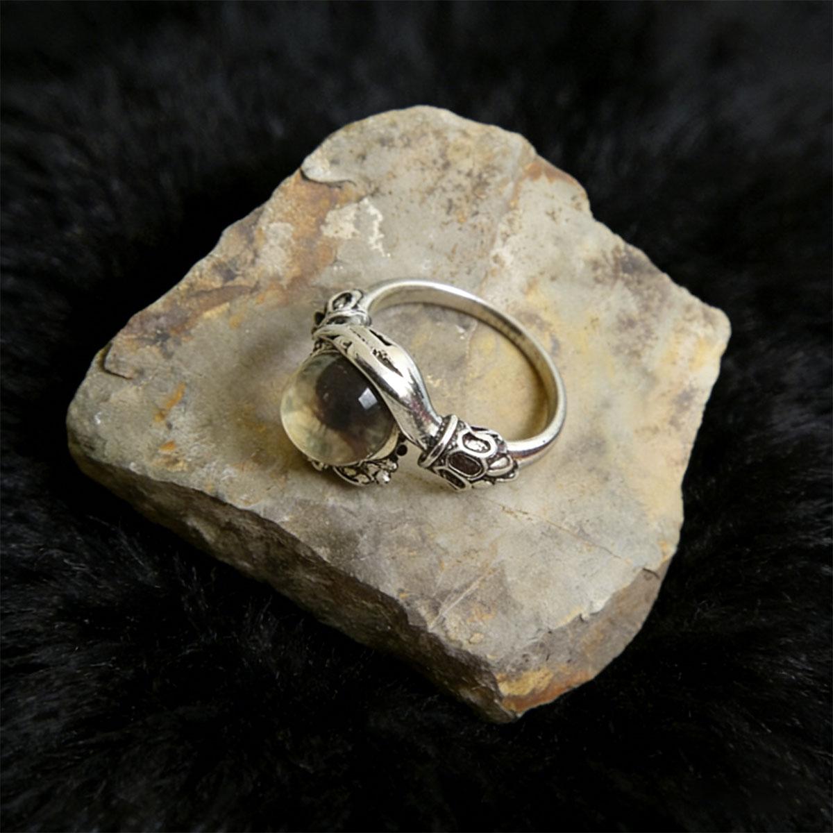 Witchtok Jewelry -  Hand-Embracing Crystal Ring, Vintage Guardian Open Band (Fits 6-10) |   Protective Pagan Jewelry |   Witchy Valentine's Gift for Her