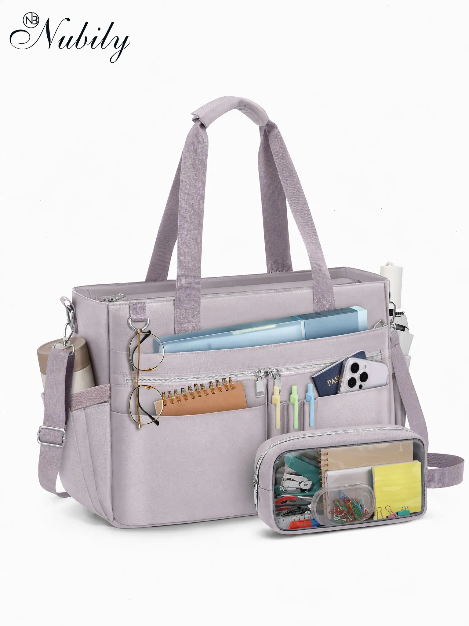 Teacher Tote Bag for Women, 15.6 Inch Laptop Briefcase, Clutch Bag, Nurse Bags, Professional Work Handbag, Office College Nursing, Large Utility Tote