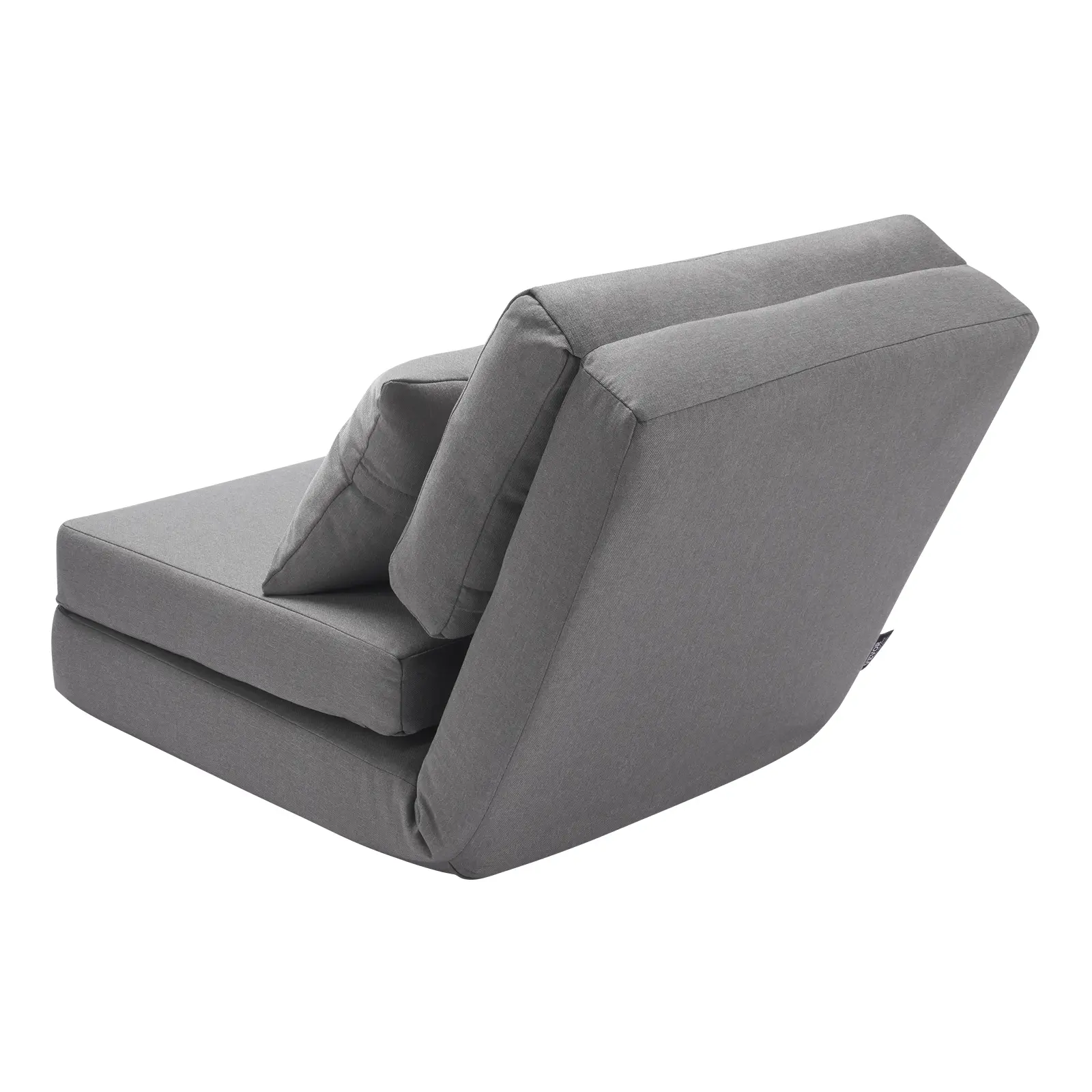 Convertible Flip Chair, 5-Position Adjustable Floor Lazy Sofa, Folding Upholstered Couch Bed with Adjustable Backrest Metal Frame and Pillow, Folding Sofa Bed Chair for Living Room Bedroom, Gray