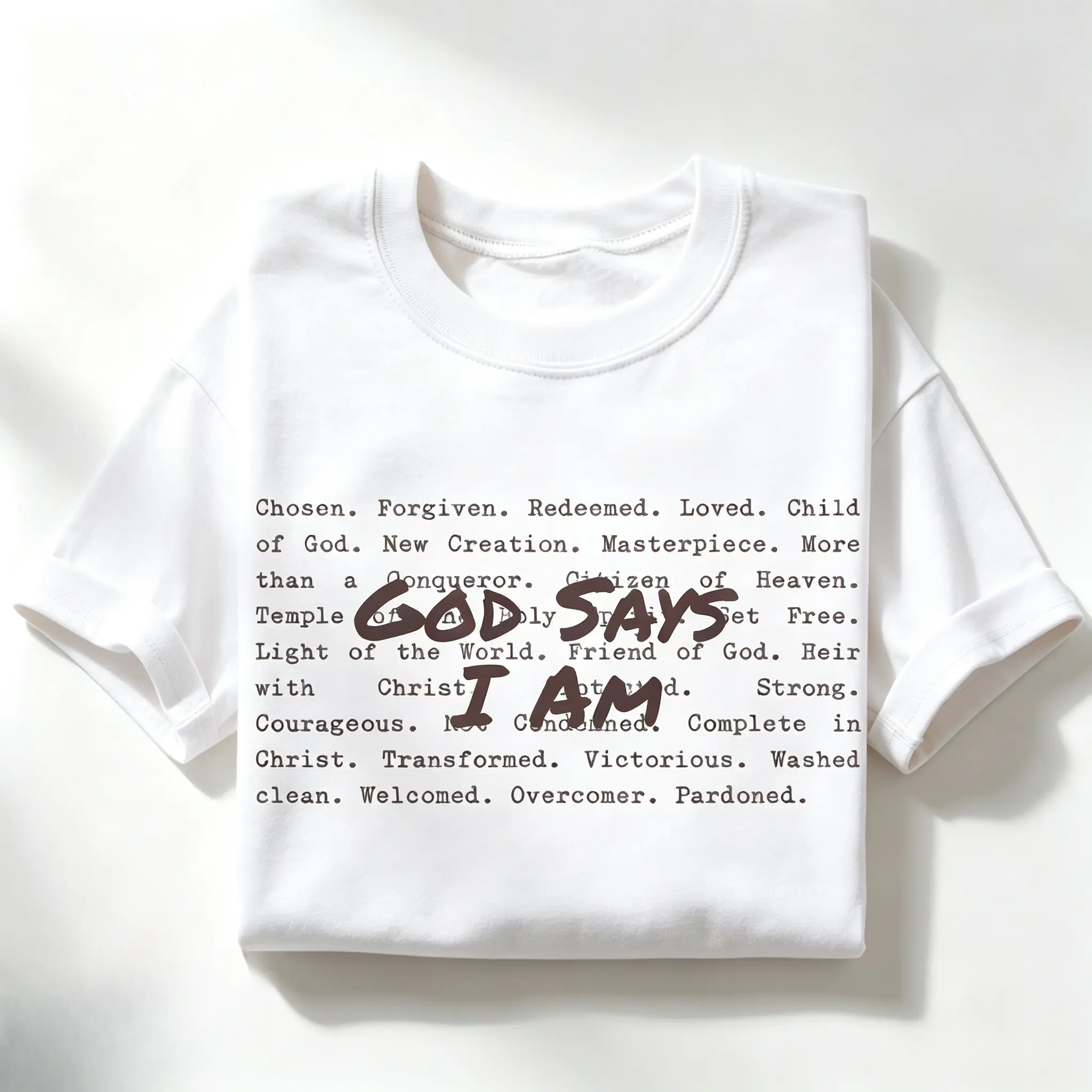 God Says I am Christian Sweatshirt or Shirt, Bible Verse Sweater/shirt, Christian Sweat For Women, Jesus Christian Christmas Gift,Love and Grace