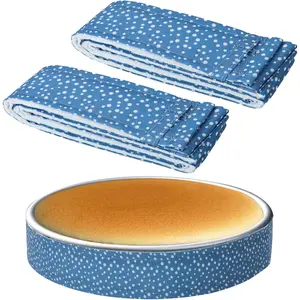 2 Pcs Baking Strips Cake Pan Dampen Strips Absorbent Thick Cotton Cake Strips for Kitchen Bakery Restaurant (Blue)