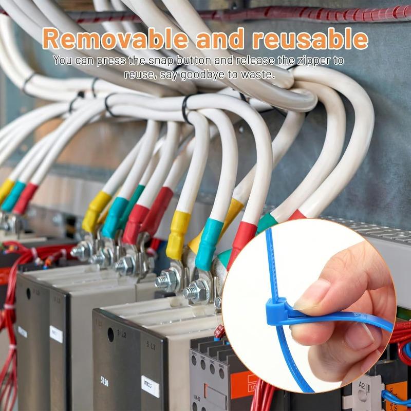 Reusable Zip Ties, 100pcs Colored Zip Tie Heavy Duty Outdoor Small Cable Ties, Releasable Tie Wraps, Wire Ties Removable for Cord Management (8 Inch) Reusable Zip Ties, 100pcs Colored Zip Tie Heavy Duty Outdoor Small Cable Ties, Releasable Tie Wraps, Wire Ties Removable for Cord Management (8 Inch)