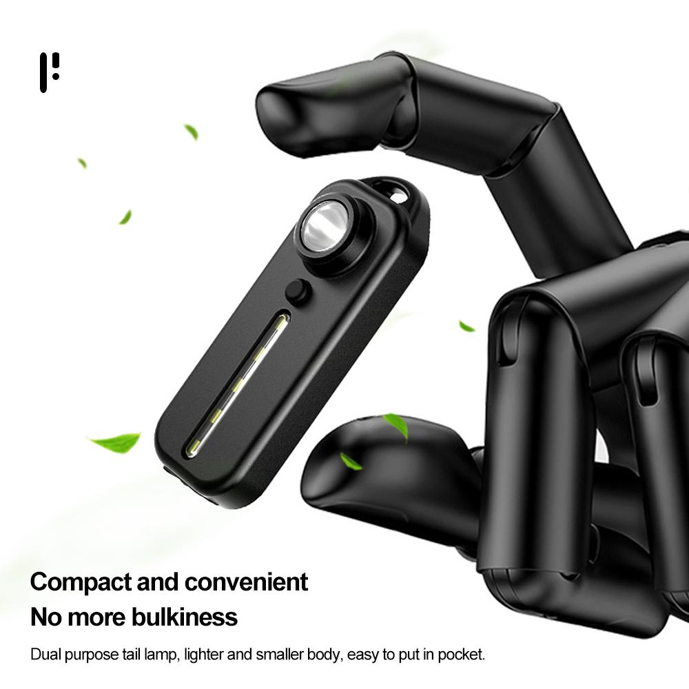 Keychain Flashlight for Police USB Recharge LED Flashlight Shoulder Clip Lights Warning Flashing Light Outdoor Work Light Lamp