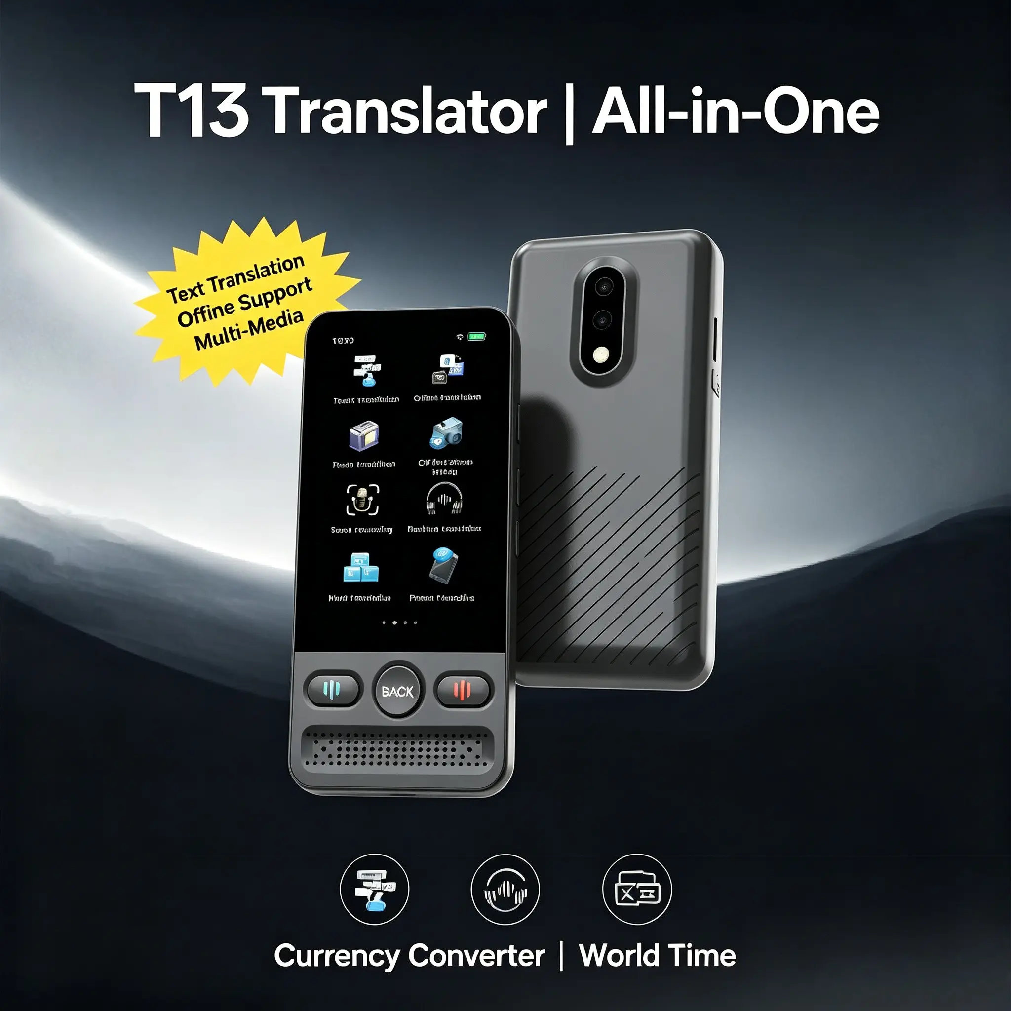 T13 Smart Offline Translator For Foreign Trade Multi Country Language Device Real Time Voice Interpreter For Cross Border Travel Business