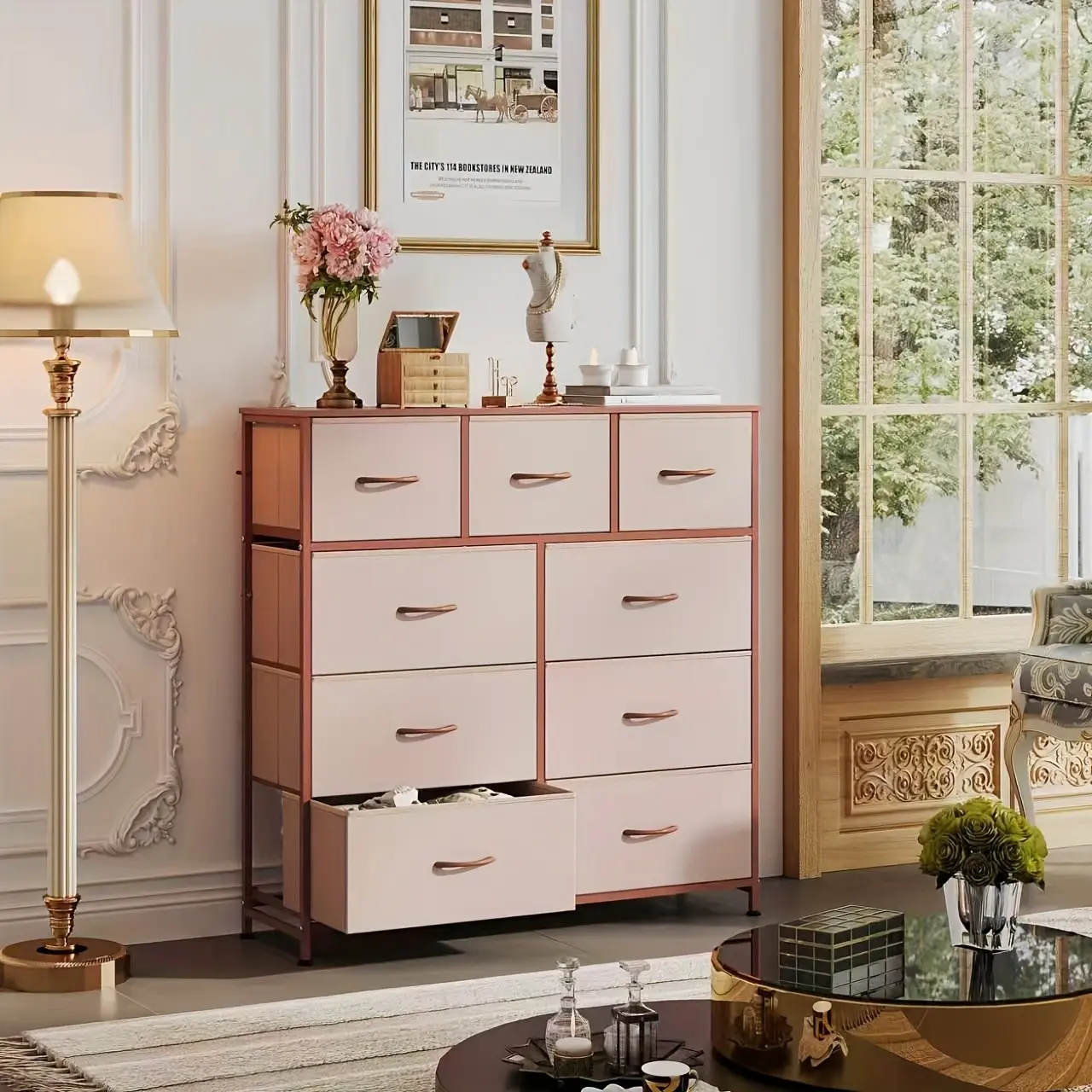 Storage Cabinet, Chest of Drawers, 9-Drawer Cabinet, Multiple Colors, Integrated Slide Rail Installation Is Easier, Suitable for Use in Nurseries And Bedrooms