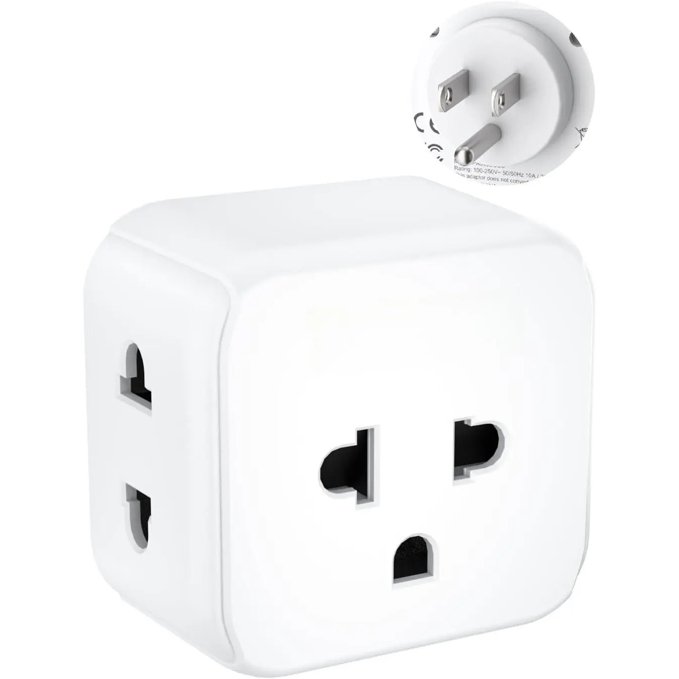 EU to  Plug Adapter, European to  Outlet Adaptor | Travel from  to  Outlet, 3-Sided Outlet Extender, Wall Tap, Mini Charger Box, Travel Plug Converter