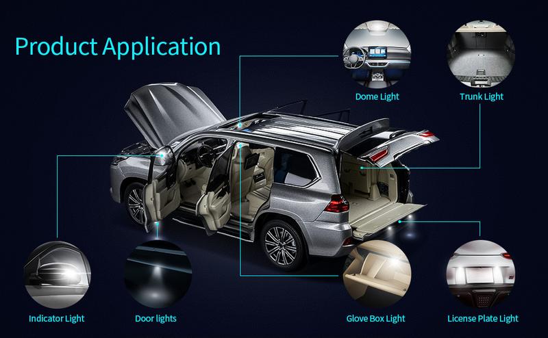 42 Pieces Interior Car Lights, Super Bright White Dome Map Tail Cab Lights Bulb Kit Set , DE3175 T10 31mm 41mm 194 LED Bulb for Your Trucks Width Lamp(White)