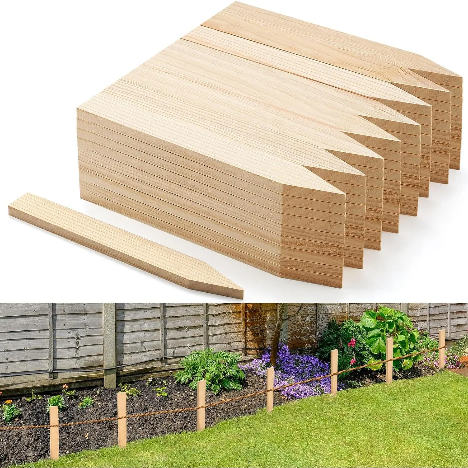 20 count Wooden Garden Stakes 12 Inch Grade and Survey Stakes Wooden Garden and Sign Posts for  Support Silt Fence Yard Farm Survey Boundaries Baselines