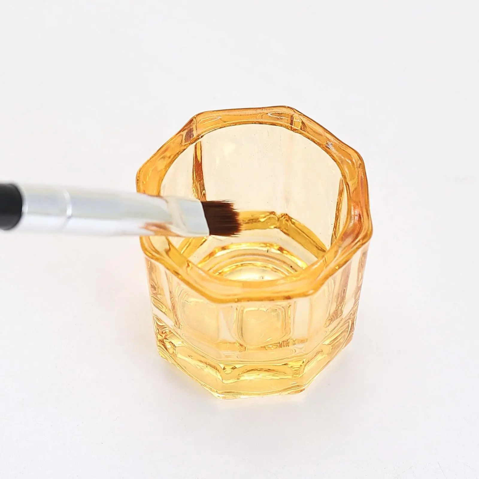 Dappen Dish Cups for Nail Art Acrylic Liquid, Champagne color Elegance Glass Nail Monomer Liquid Bowl Dampen Dish Acrylic Powder Holder, Acrylic Glass Jar for Nails