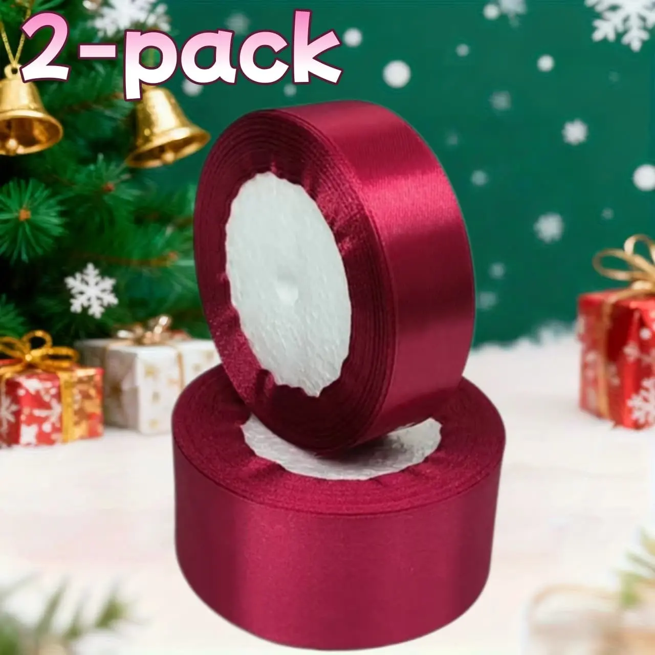 Satin Ribbon Set, 40mm & 25mm Wide, 22.86m Long, Ideal for Weddings, Art Decor, Floral Gifts, Cake Wrapping, Craft Projects