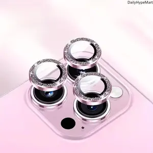 Starry Lens Protector with Artificial Diamonds, Protective Camera Accessory for iPhone Series Devices