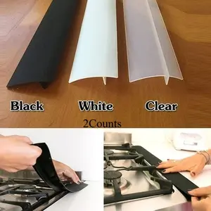 2pcs Silicone Stove Gap Cover, Kitchen Counter Gap Filler, Kitchen Counter Accessory, Heat Resistant Oven Gap Filler, Between Kitchen Appliances Washing Machine And Stovetop, Install