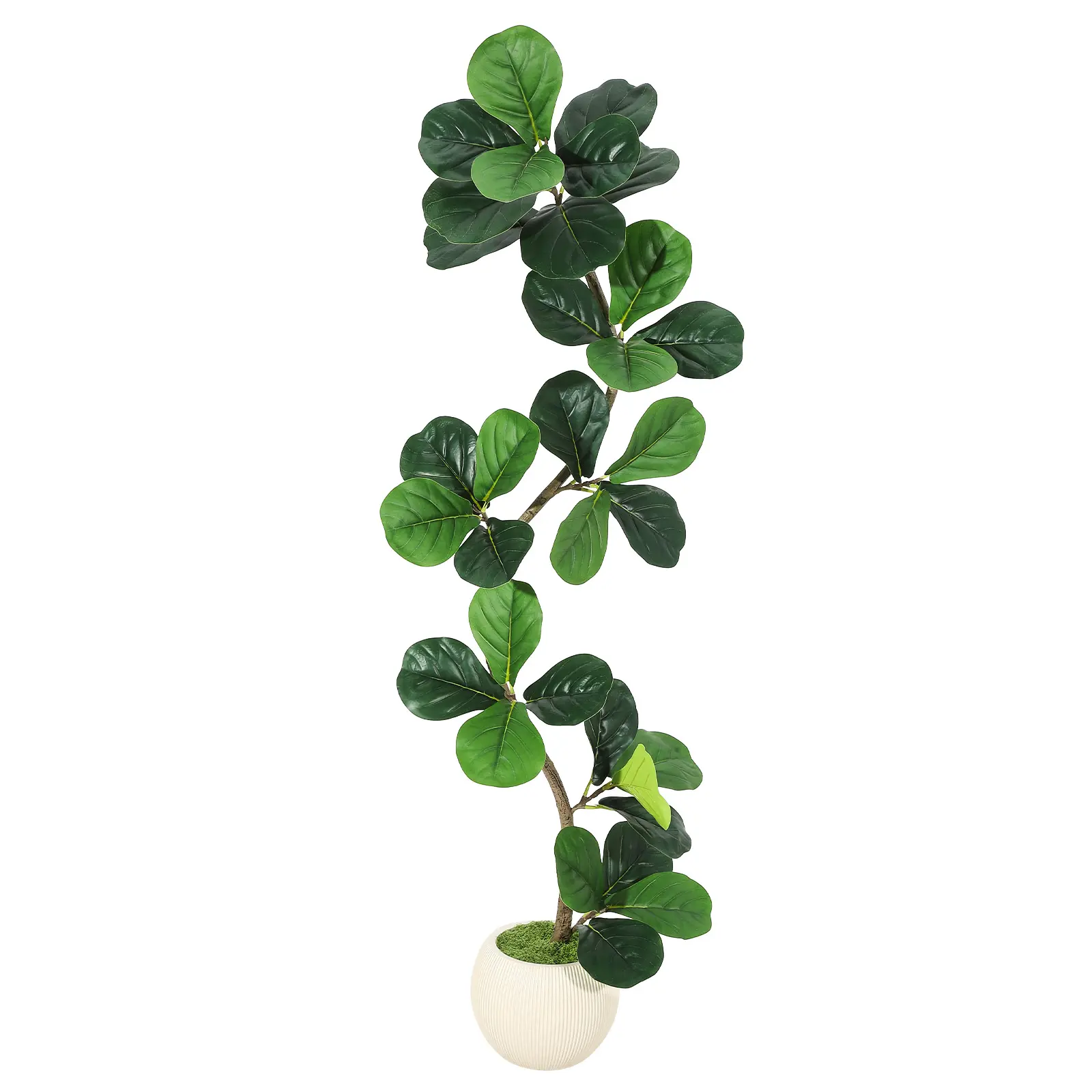 Artificial Fiddle Leaf Tree,5Ft/7FT Faux Plant Fake Ficus Lyrata Trees with White Planter Artificial Floor Plant for House Office Living Room Indoor Home Decor, Housewarming Gift