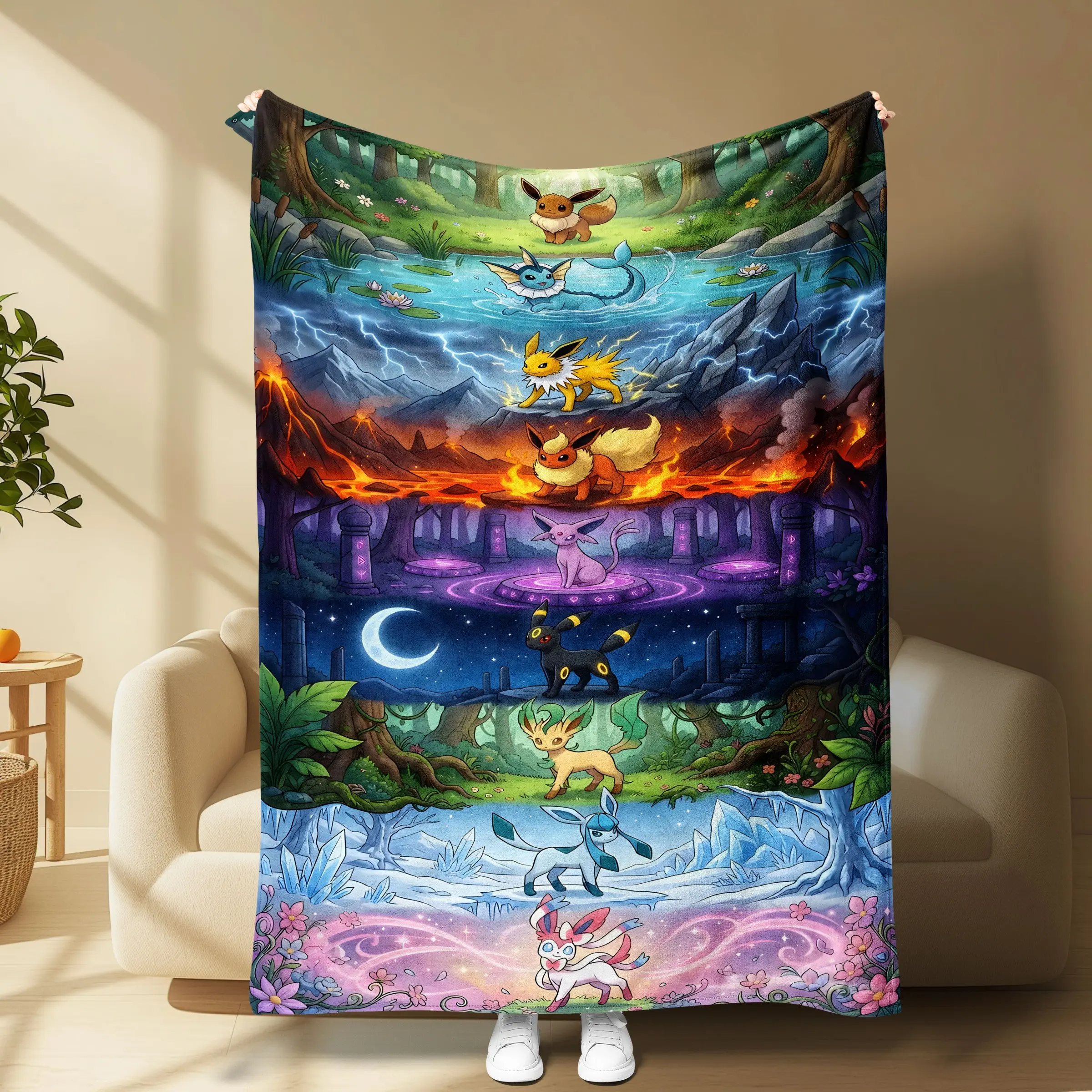 Fantasy Evolution Creature Blanket, Soft Cozy Throw for Sofa, Bed & Nap Time, Perfect for Relaxing and Comfortable Sleep, Multifunctional Blanket