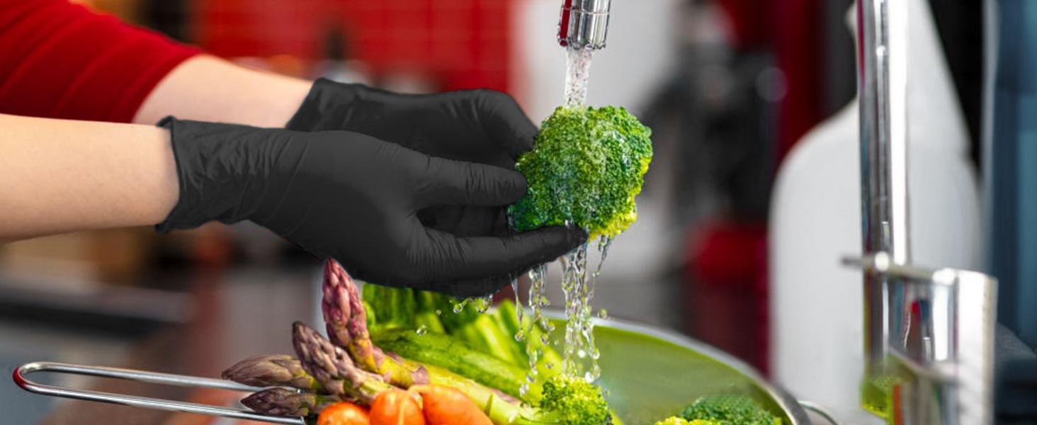 PROMEDIX P Heavy Duty Nitrile Gloves 6mil 100 Count Black Disposable Latex Free Powder Free Reusable Pet Hair Remover Gloves for Industrial Auto Repair Food Processing Gardening Salon - Cleaning