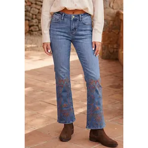 Ashleigh Blue Embroidered Flare Leg Jeans