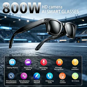 2026 Upgrade Ai Smart Glasses with Camera, 8mp Outdoor Sunglasses, Wi-Fi Transmission, BT Call Recording, Waterproof Color-Changing