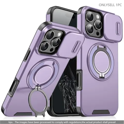 Luxury Fashion Camera Push-Pull Window Phone Case, High-End Sliding Lens Full Protection Stand, Compatible with iPhone 18pro Max, 17pro Max, 16pro, 15-12