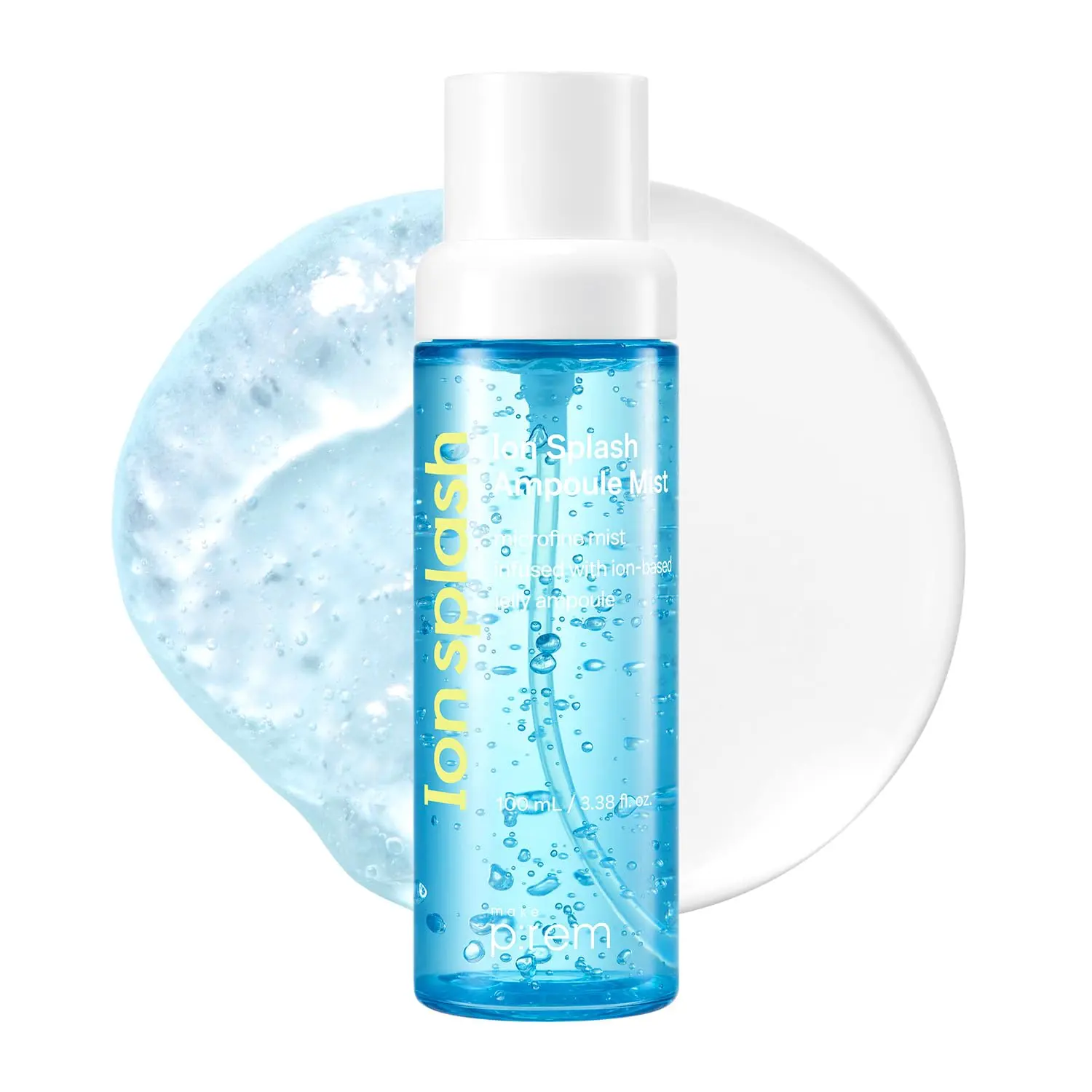 MAKE P:REM Ion Splash Ampoule Mist, Microfine Face Mist, Jelly Ampoule to Mist for All Skin Types, Korean Skin Care, 3.38 fl.oz. (100mL)