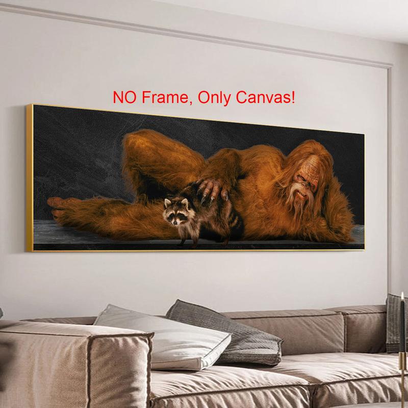 Sasquatch Pattern Canvas Painting without Frame, Modern Wall Art, Wall Art Decor for Home Living Room Bedroom Office, Poster