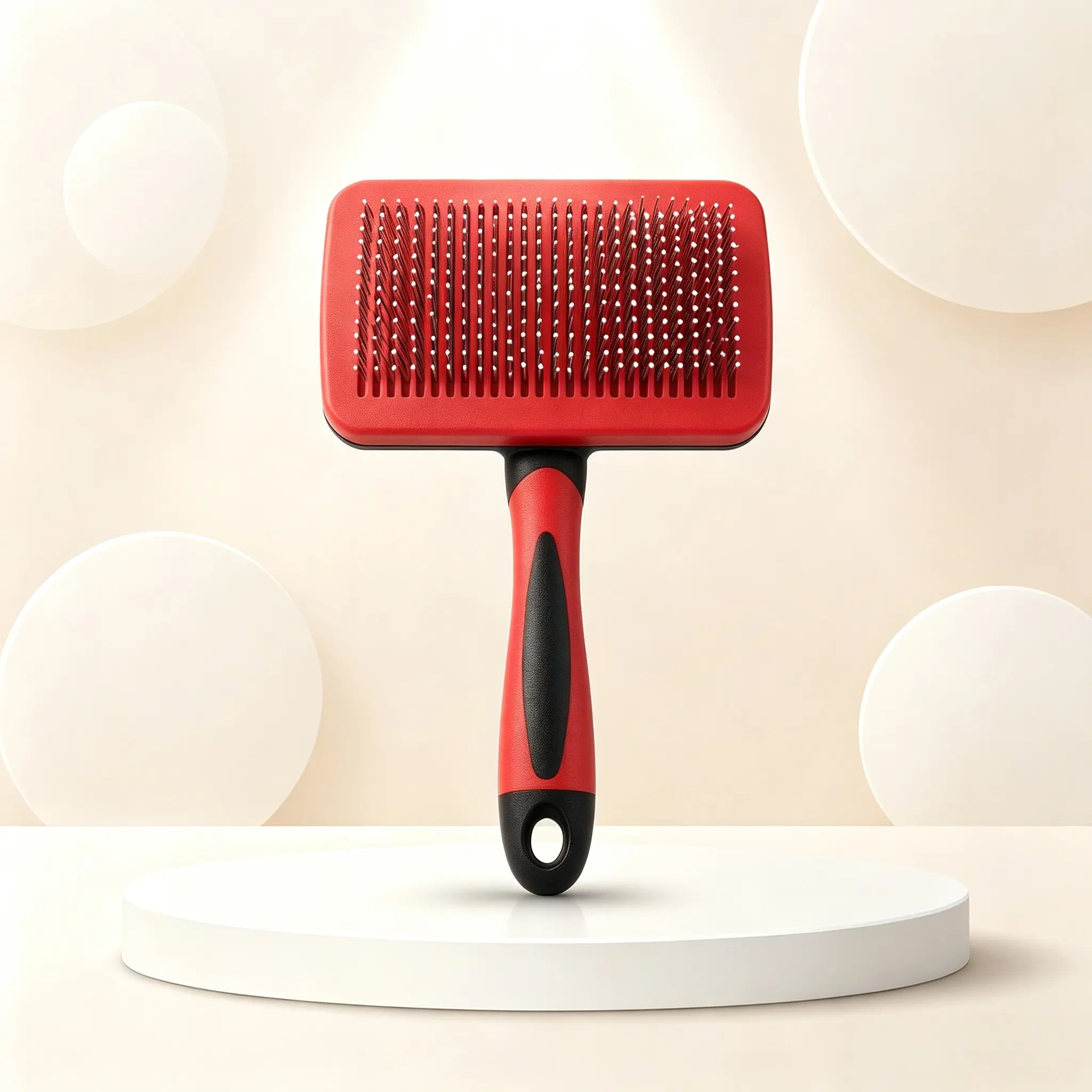 1pc self-cleaning pet comb, professional grooming comb and hair removal tool, quick hair removal comb, suitable for dogs and cats, easy to untangle and remove loose hair, suitable for daily use, is a must-have tool for pet care.
