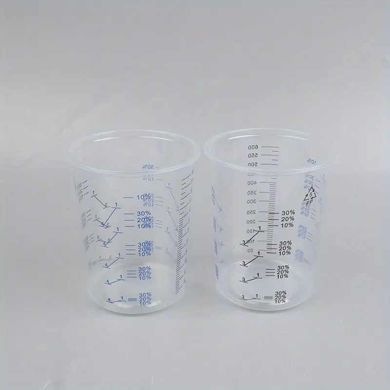 10pcs Disposable Plastic Measuring Cups, Transparent Formula, Paint Mixing Cups Paint Cup Measuring Cups Mixing Cups for Paint Cup Printed Pp Engraved
