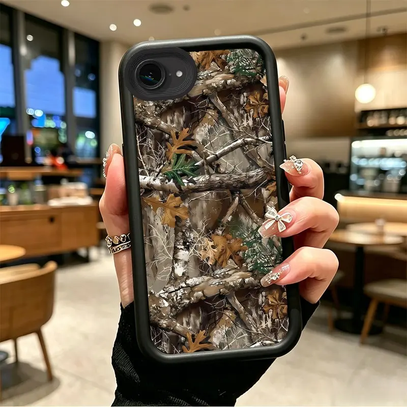 Phone case for iphone 16E 17E Gift Shockproof Enhanced Peotection Woodland Camo Tree Leaf Phone Case Full cover protection Celestial Eye Layered Phone Case BOJTN2TY