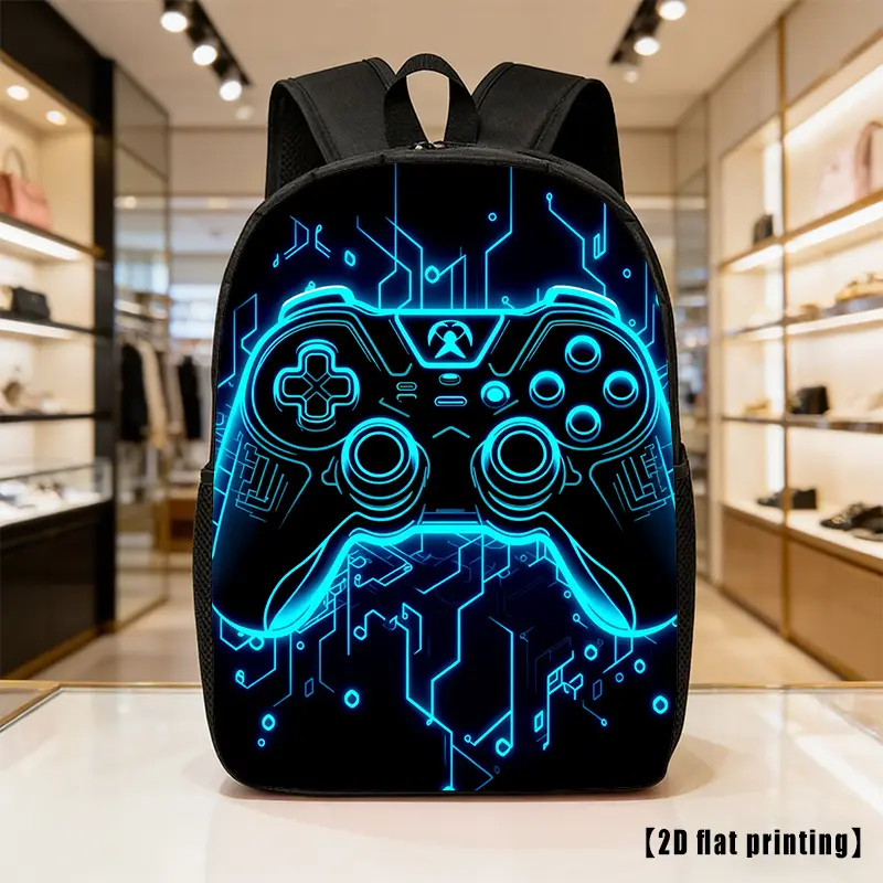 Unisex Geometric Print Casual Cute Backpack - Spacious Versatile Midweight Fabric Bag with Adjustable Straps, Side Zip Pockets, Laptop Carrier for Daily Wear, Commuting