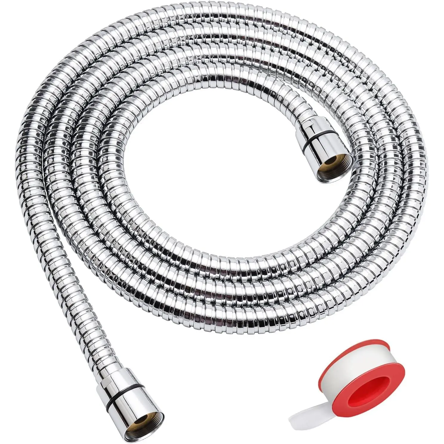 Shower Hose, 79 Inches Extra Long Stainless Steel Handheld Shower  Hose with Brass Insert and Nut - Durable and Flexible(Chrome)