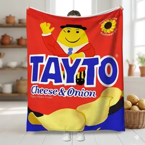 Manta de Franela Papas Fritas - Cobija Térmica Suave Antialérgica para Sofá Cama Oficina Camping Viaje, Regalo Gracioso de Cumpleaños Navidad San Valentín