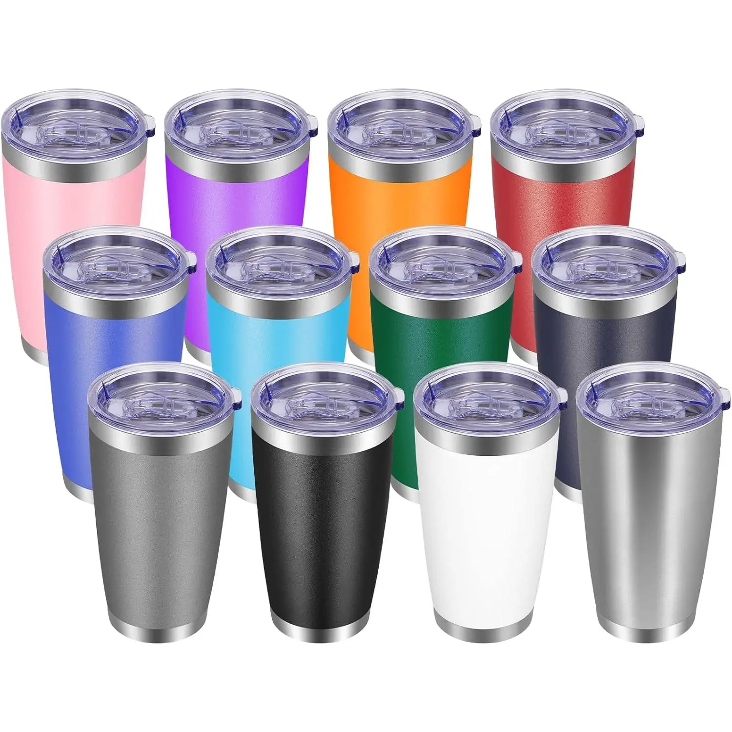 OutFashion 20oz Tumbler with Lid Stainless Steel Tumbler Cup Bulk Vacuum Insulated Double Wall Travel Coffee Mug Powder Coated Coffee Cup, 1 Pack