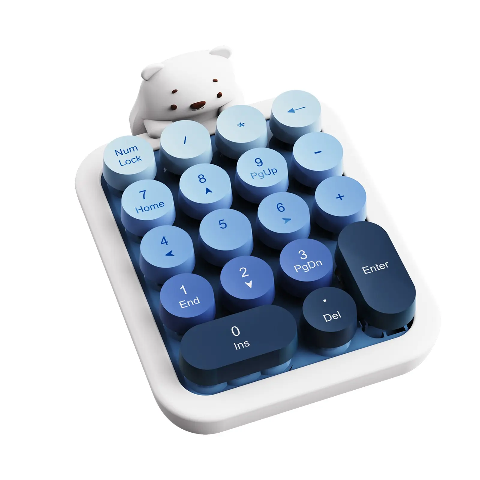 AJAZZ AF18 mini calculator 2.4G wireless numeric keypad, detachable keycaps, cute little bear silicon dirt protection cover, battery powered 18 key calculator, financial office supplies, student calculator