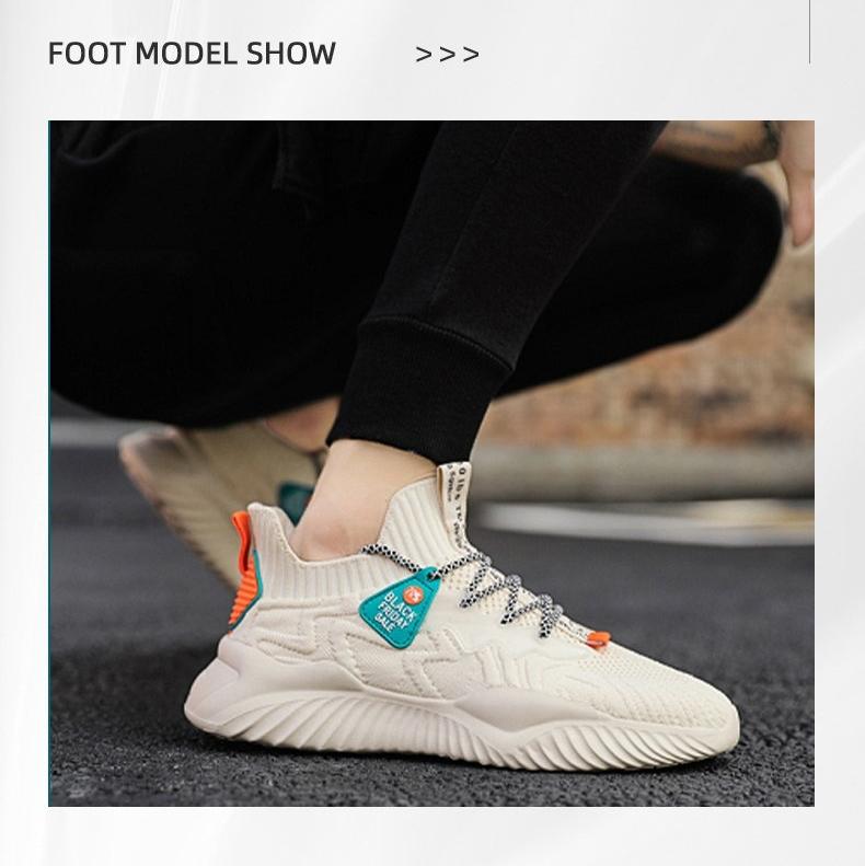 Mens Shoes New Breathable Coconut Shoes Versatile Sports Dad Shoes Flying Weave Fashion Shoes Casual Mesh Running Shoes