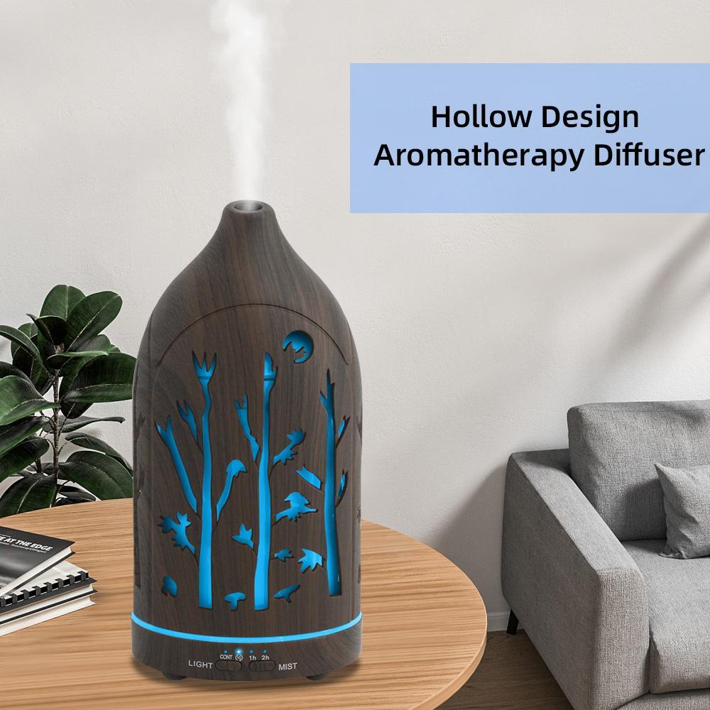 2 PCS Ultrasonic Essential Oil Diffuser Set with Auto Shut-Off and Quiet Operation for Home Office Yoga Spa Aromatherapy Use Includes Premium Essential Oils pro vir tec mist vapor iz adores dual mode rain sound cloud long-lasting scent crack design Reptil