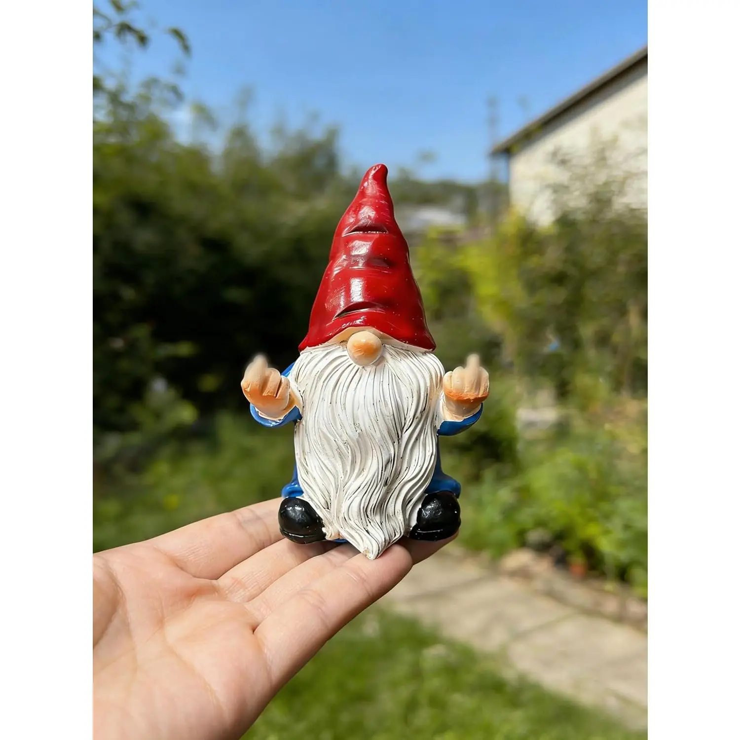Garden Gnomes Outdoor Funny Gnome 3.5in Naughty Gnomes for Fairy Garden Yard Decoration Lawn Ornament Gnome Statue for Home Decor