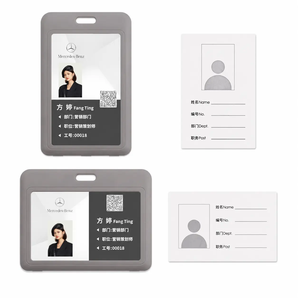 Professional Transparent ID Badge Holder for Cross-Border Workers – Customizable PVC Employee Card Sleeve with Secure Snap Closure, Ideal for Work Permits, Visitor Passes, and Corporate Access Cards in Office, Government, or International Settings