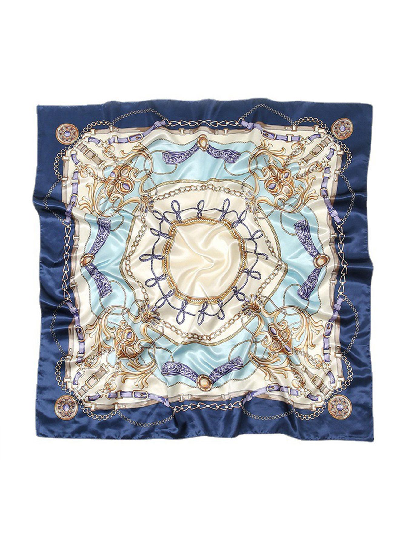 Women's Elegant Chain Print Square Scarf, Fashionable Soft Comfortable Scarf for Daily Wear, Casual Versatile Scarf for Women & Girls