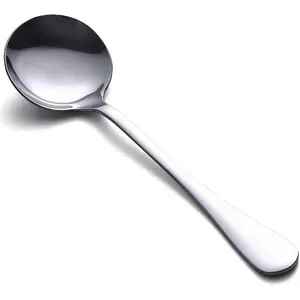 Soup Spoons, 8-Piece Premium Stainless Steel Spoons Heavy-Weight Round Spoon Flatware Set