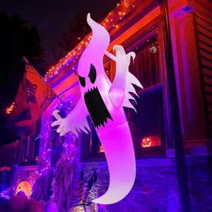 Halloween Inflatables 6FT Hanging Ghost with Built n LED Lights, Multicolor Blow Up Ghost, Indoor Outdoor Yard Garden Window Halloween Party Decor