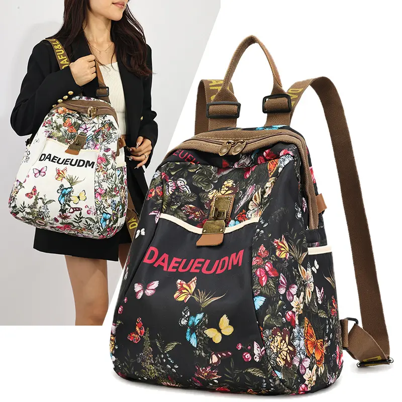 Women's Fashionable Backpack, Large Capacity, Artistic Ethnic Style, Casual Outdoor Commuting Travel Backpack