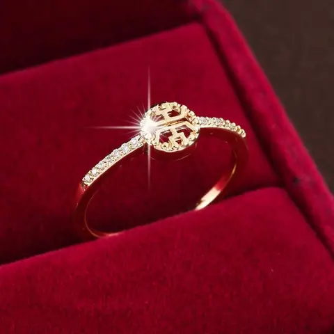 1pc Fashionable Versatile Simple Cubic Zirconia Inlay Ring Exquisite Trendy Ring
