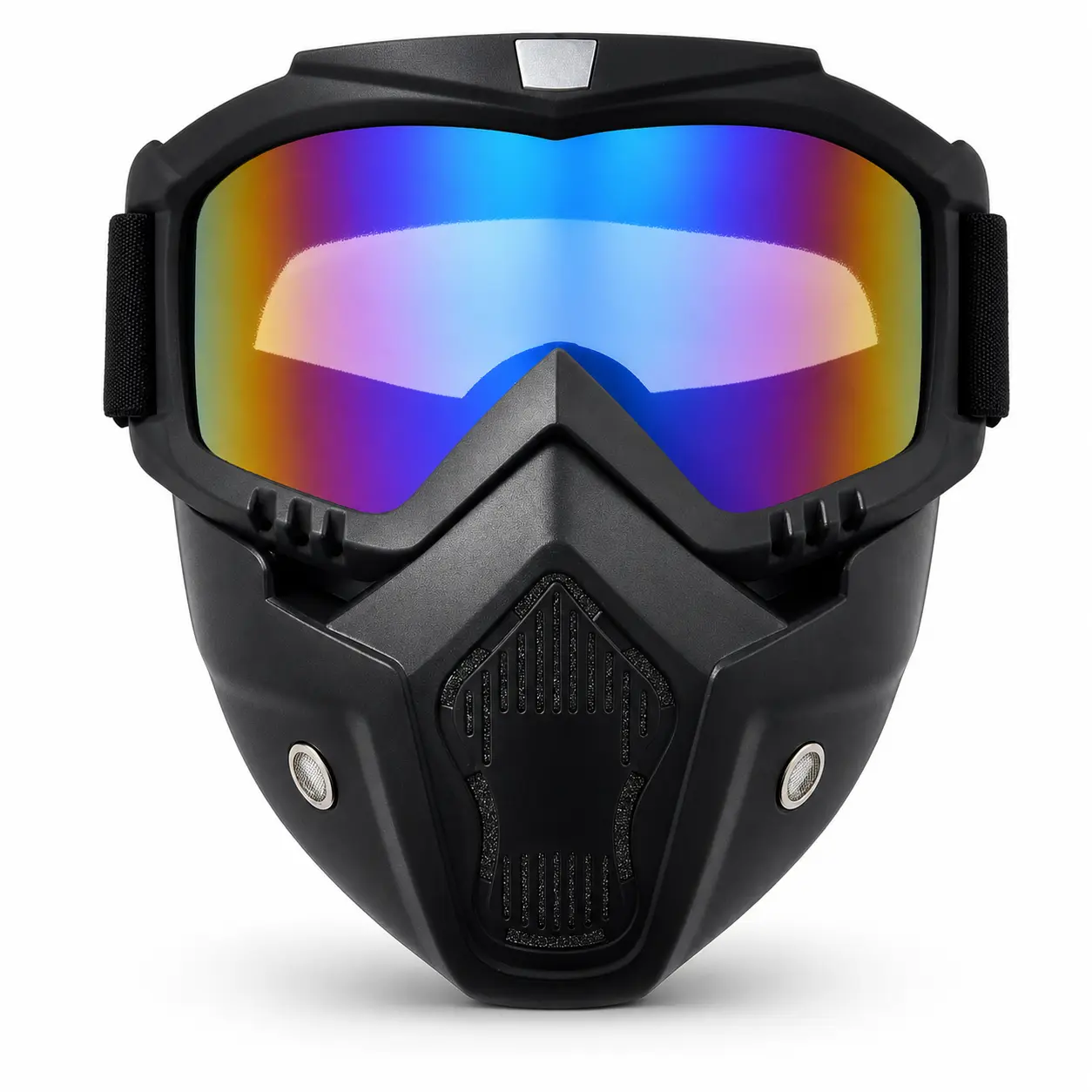 Motorcycle Goggles with Detachable Full Face Mask, Wind & Dust Resistant, Adjustable Strap for Dirt Bike, Motocross, ATV and Off-Road Riding