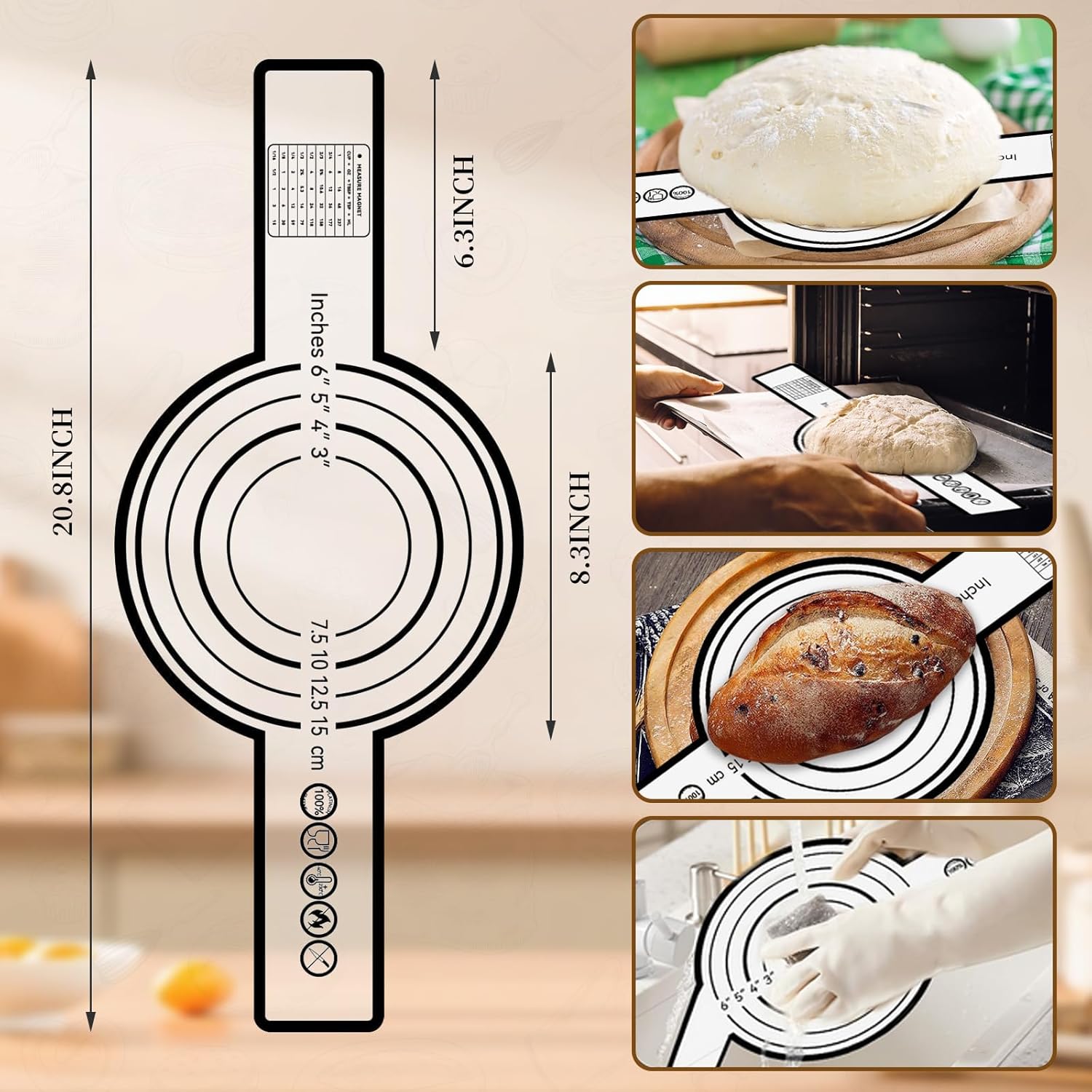 Sourdough Starter Kit, Banneton Bread Proofing Basket 10 Inch Round, Sourdough Bread Baking Supplies with Starter Jar, Bread Sling, Lame, Danish Dough Whisk – Complete Sourdough Kit Gifts for Home Bakers