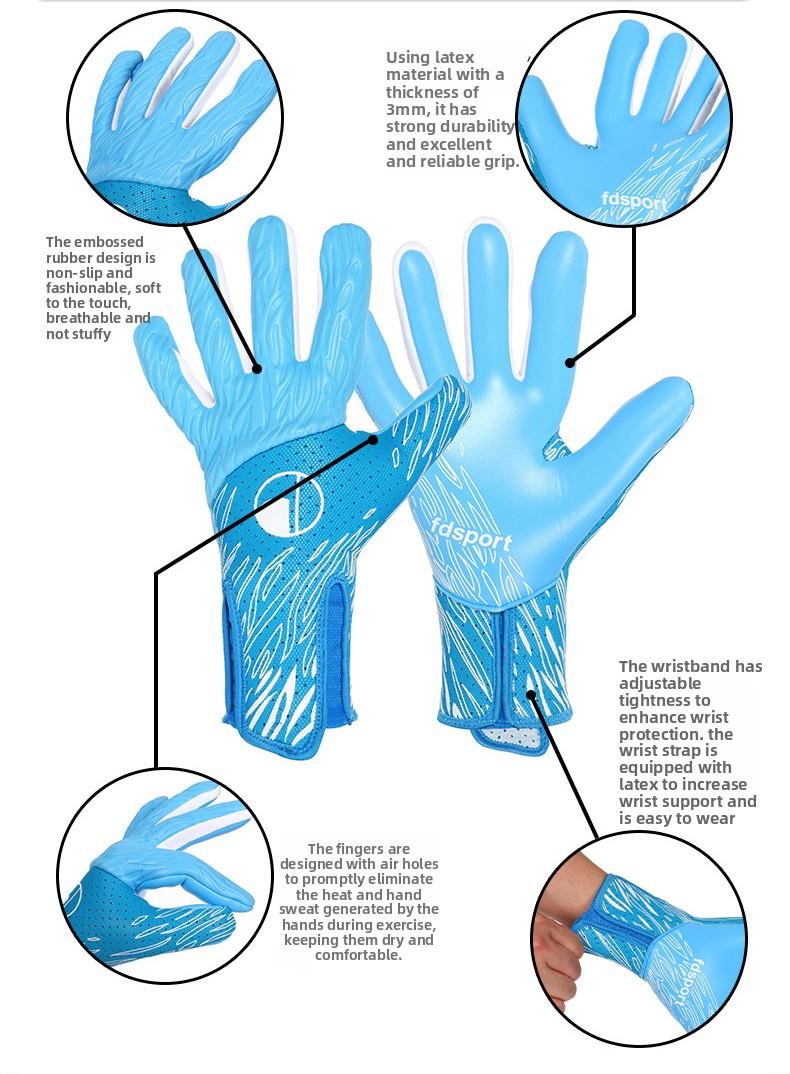 New goalkeeper gloves 20.0, breathable, non-slip, 4mm latex, no finger guards, for competition and training soccer accessories football drip goalie