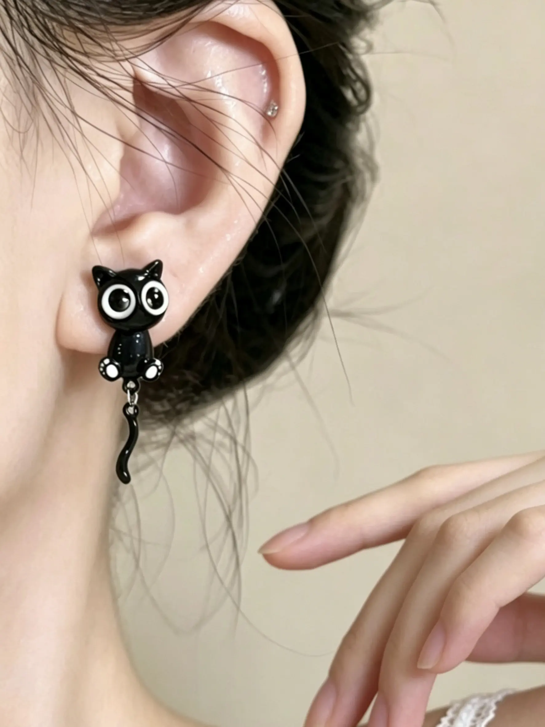 Women's Creative Cartoon Cat Fashion Earrings, Alloy Simple Small Cat Cute Ear Jewelry, Party Festival Gift Choice, Elegant Style